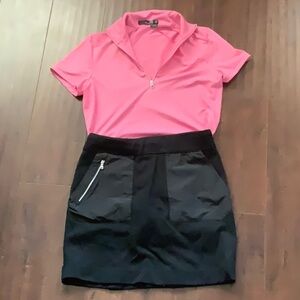 Ralph Lauren Golf set- skort and zip-polo shirt like new! P/Small
